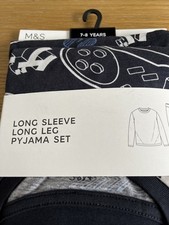 M&S PJs Pyjamas Set Age 7-8