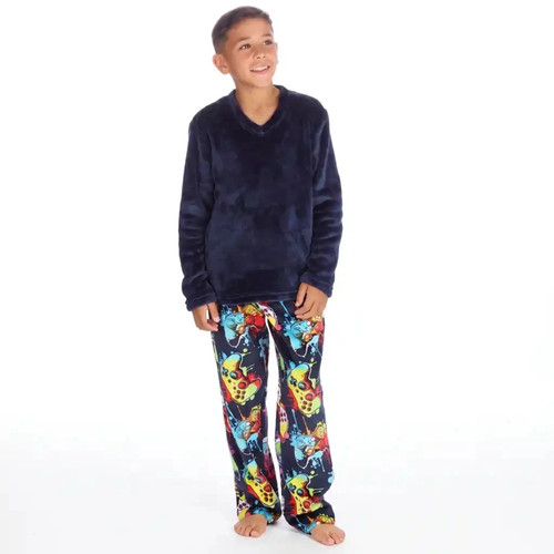Boys gamer fleece pyjama set - boys,