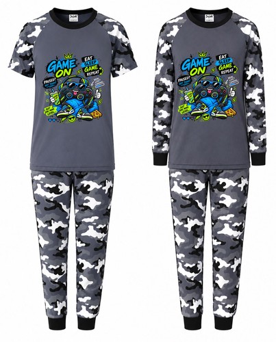 Boys gaming pyjamas camo pjs - boys,